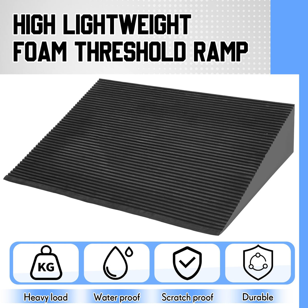 EVA Foam Threshold Ramp for Wheelchair, Black, 36" L X 28" w X 5" h