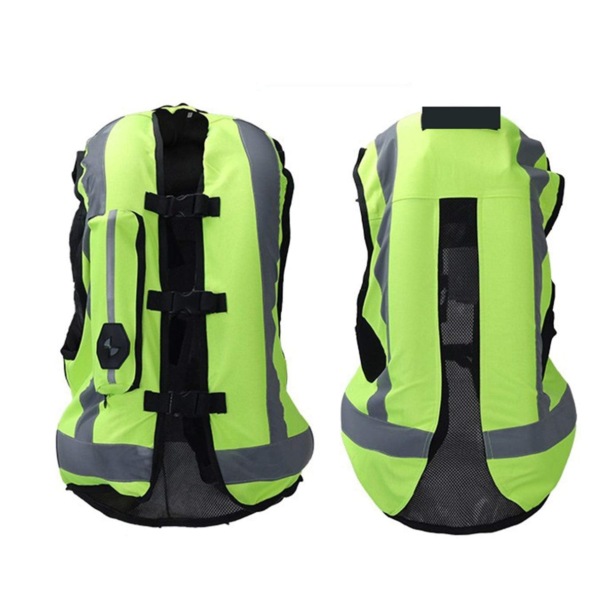 Cycling Reflective Vest Motorcycle Airbag Vest Mechanical Trigger Airbags with Reflective Tape at The Front and Back Motorcycle Riding Safety Equipment (Without CO2 Cylinder, 2 Colors)