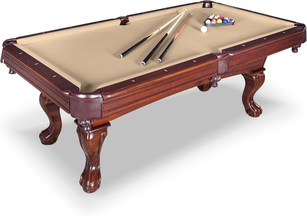 Hathaway Augusta 8 Ft Furniture Pool Table â Includes Cue Sticks, Billiard Balls â Classic Design Perfect for Family, Home, Dining, or Living Room