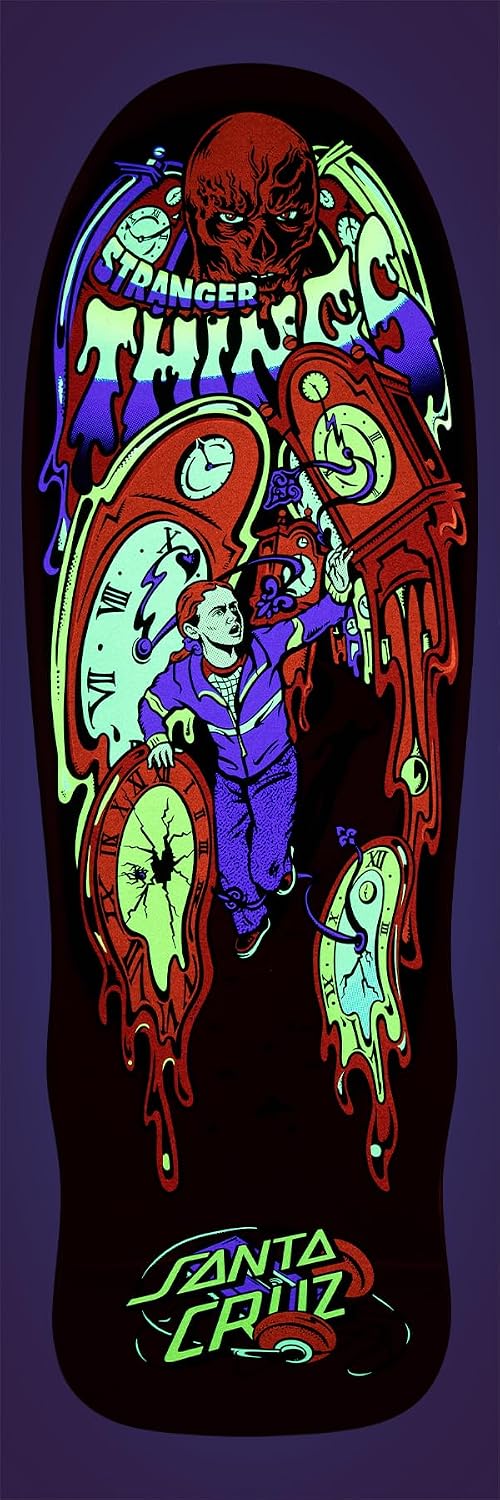 SANTA CRUZ Stranger Things Grabke Max Melting Clock 9.7in x 29.4in Skateboard Decks