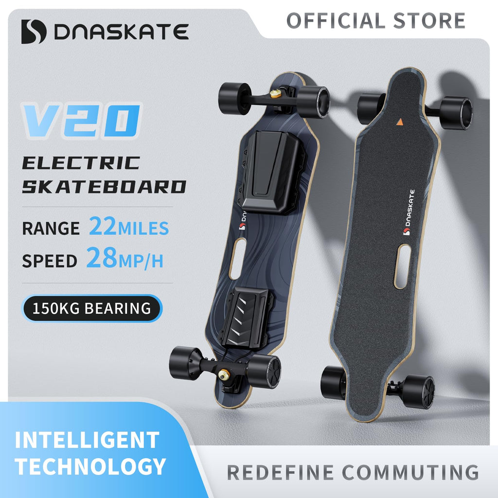 V4/V20 Electric Skateboard with Remote, 28 Mph Top Speed,22 Miles Range,1200W Hub-Motor, Longboard Skateboard for Adults ï¼Teens