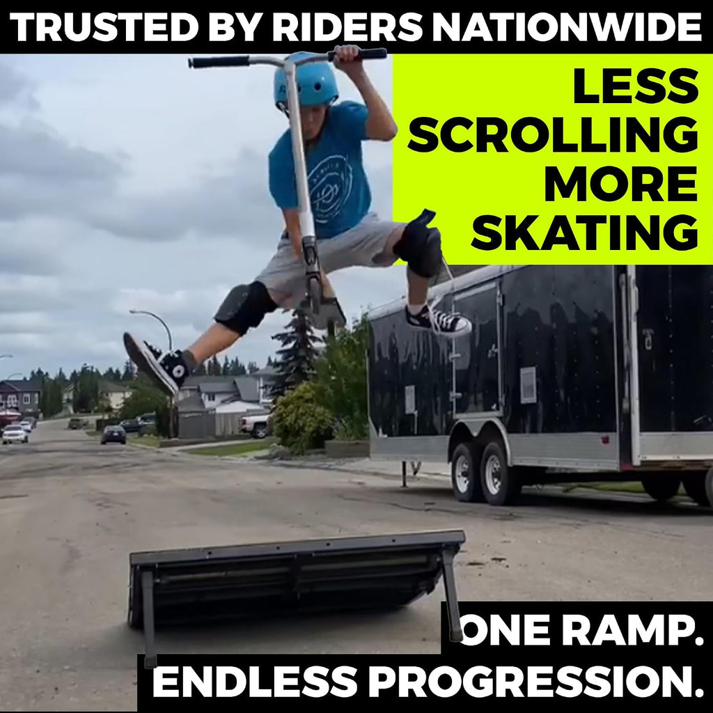 Freshpark Industries | Launch Ramp | Skateboard, BMX, Scooter, RC, and More | Foldable, Portable, Durable | 16" Tall x 47" Wide | from Beginners to Advanced | Ready for Blast Off