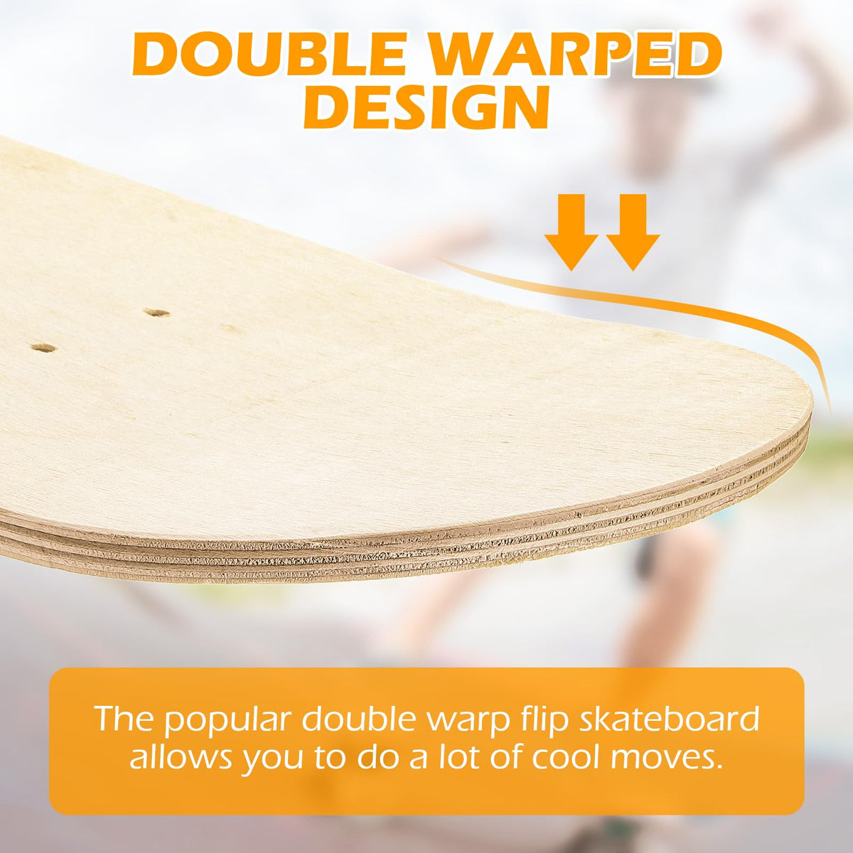 Honoson 12 Pcs Blank Skateboard Decks 32 x 8 Inch Maple Double Tail Deck