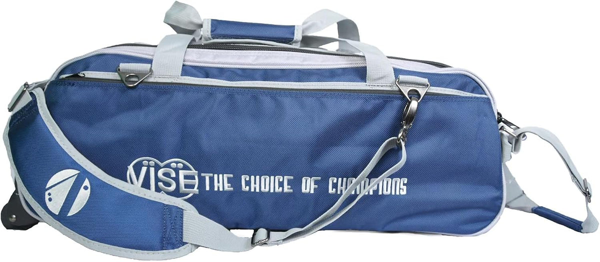 Vise Clear Top 3 Ball Tote Roller Bowling Bag- Navy Silver