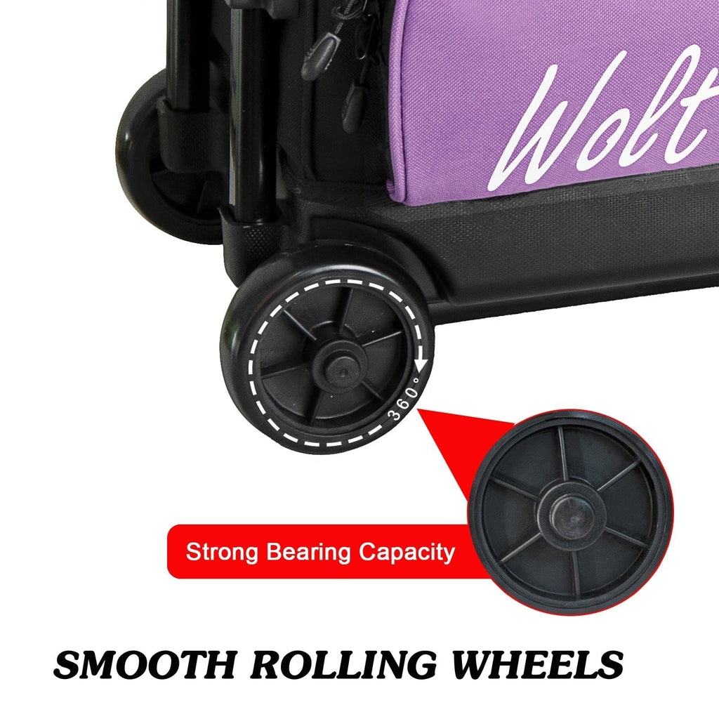 WOLT 3 Ball Bowling Bags with Wheels,Retractable Handle Extends to 38ââ