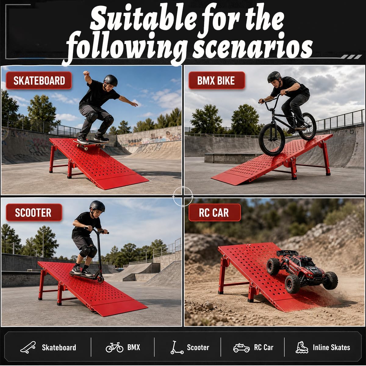 Versatile Ramp, PortableBike Ramp, Universal Skateboard Ramps