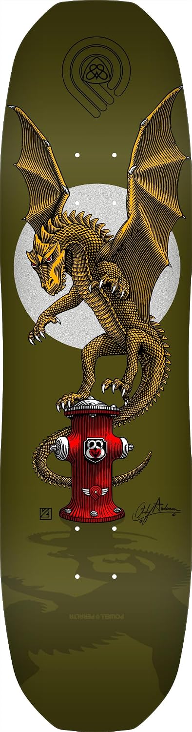 Powell Peralta Andy Anderson Hydrant 7-Ply Maple Skateboard Deck, Green, 8.4" x 32.03"