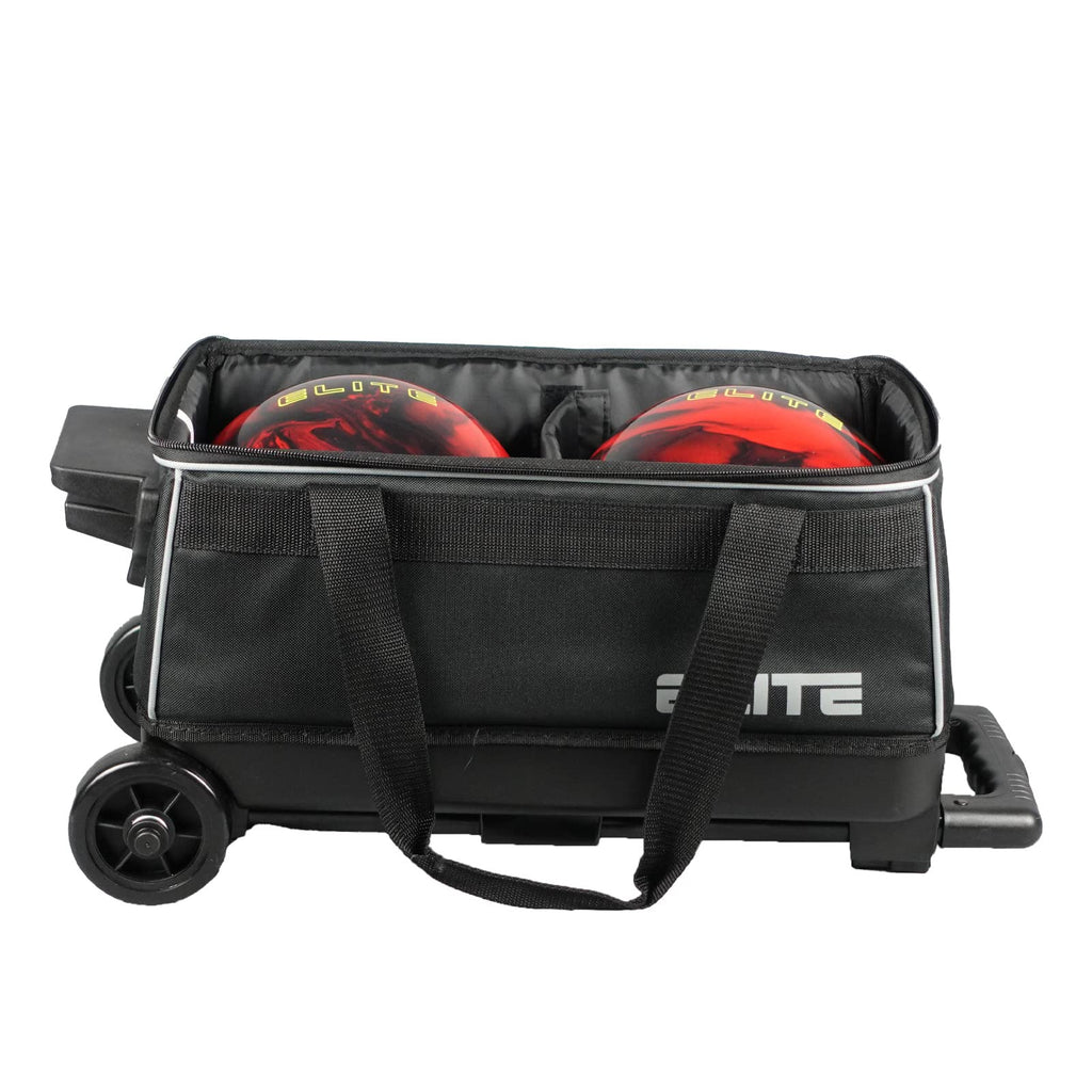 ELITE Basic Bowling Bag Double (2) Ball Roller with Rolling Wheels
