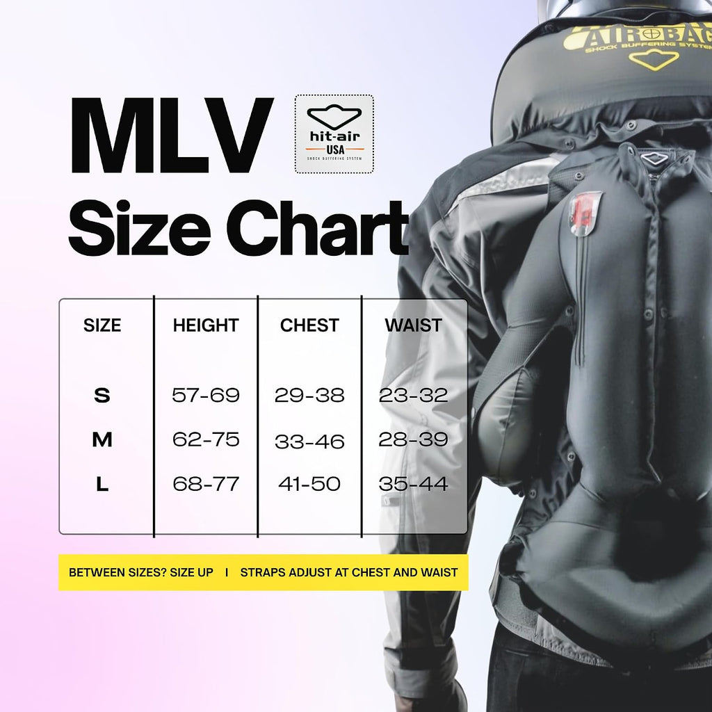 Hit-Air MLV Motorcycle Airbag Vest, Automatic CO2 Deployment