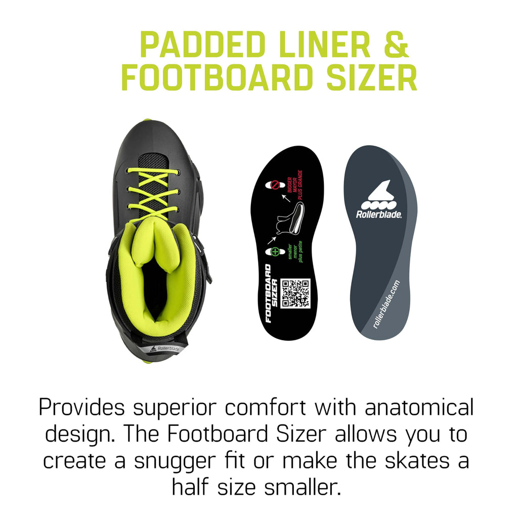 Rollerblade Lightning Men's Urban Inline Skate, Black and Lime