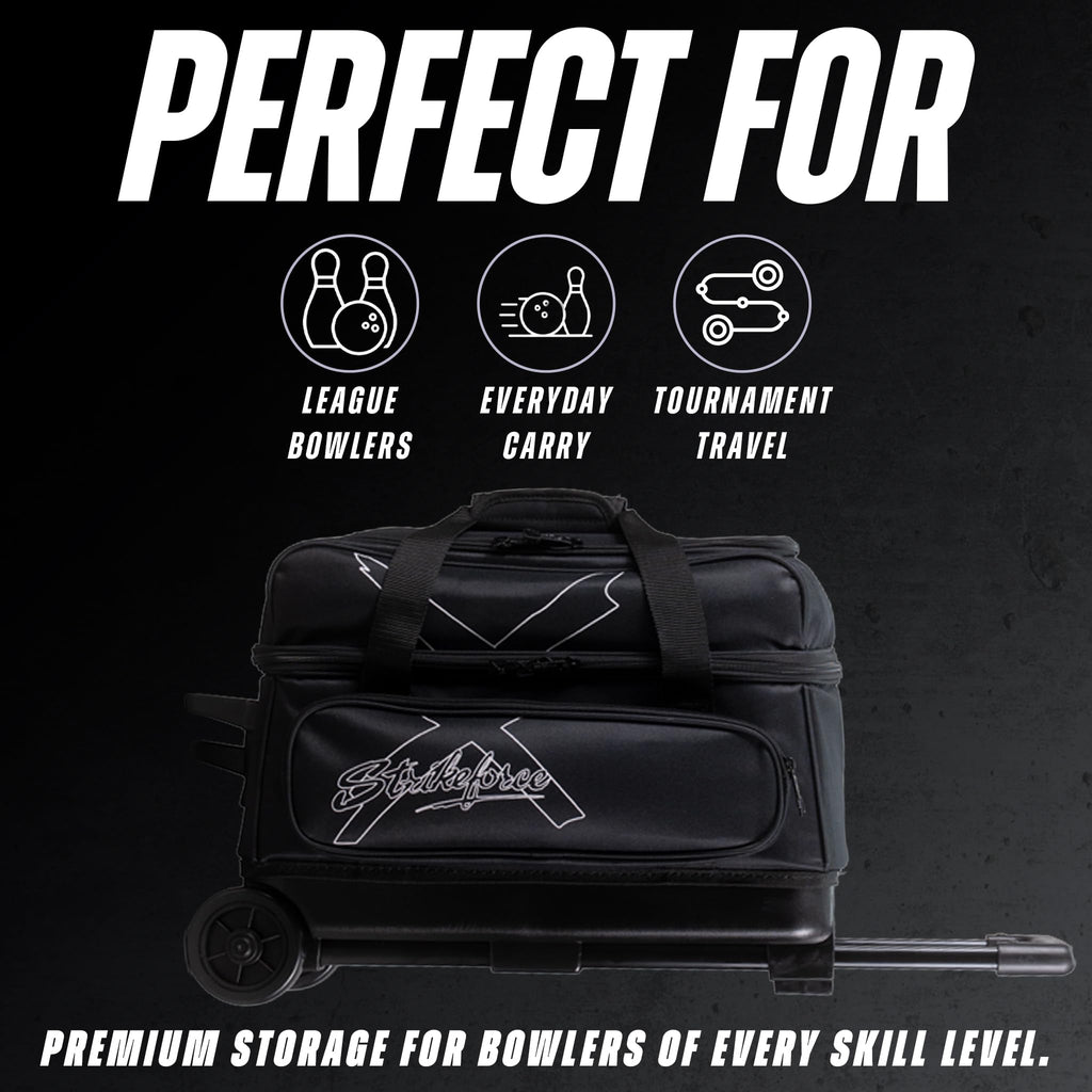 KR Strikeforce Hybrid X Double Roller Bowling Bag - Holds Two Balls, Shoes & Accessories