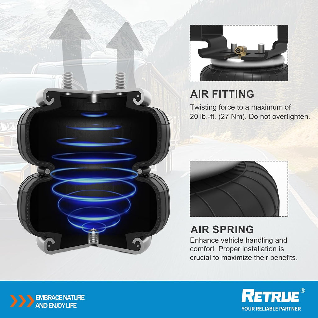 RETRUE Rear Air Bags Suspension Kit for Silverado Sierra 1500HD 2500