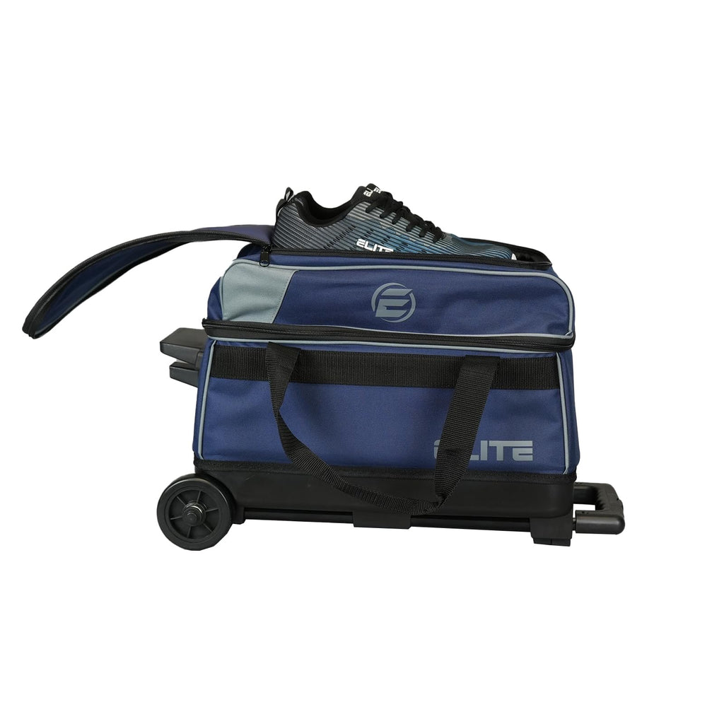 ELITE Basic Bowling Bag Double (2) Ball Roller with Rolling Wheels