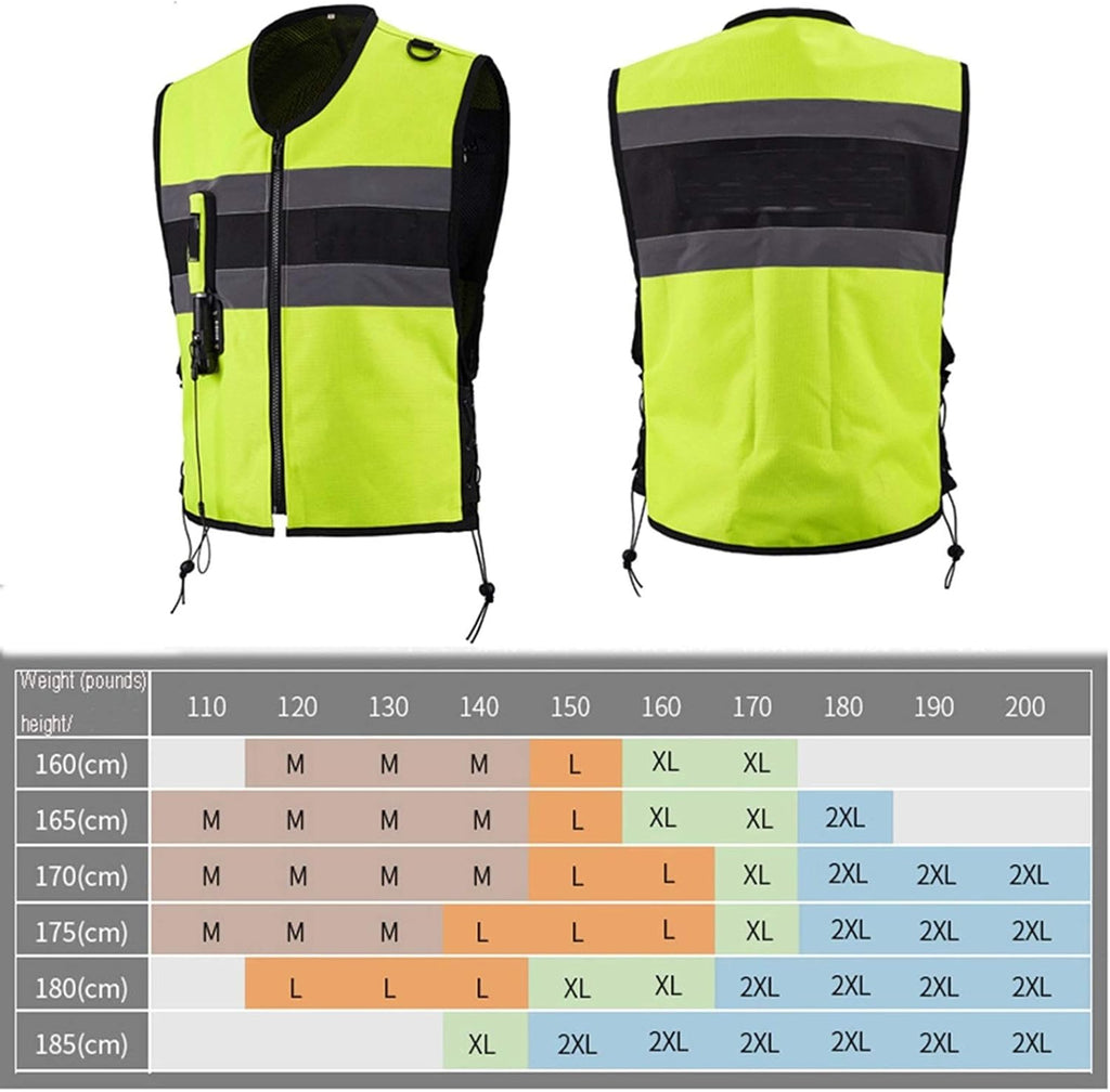 Inflatable Clothing Anti-Fall Vest Airbag Vest The Mechanic Triggers The Airbag in 0.15-0.3 Seconds Reflective Surface at The Front and Back Suitable for Motorcycle Riding, Black