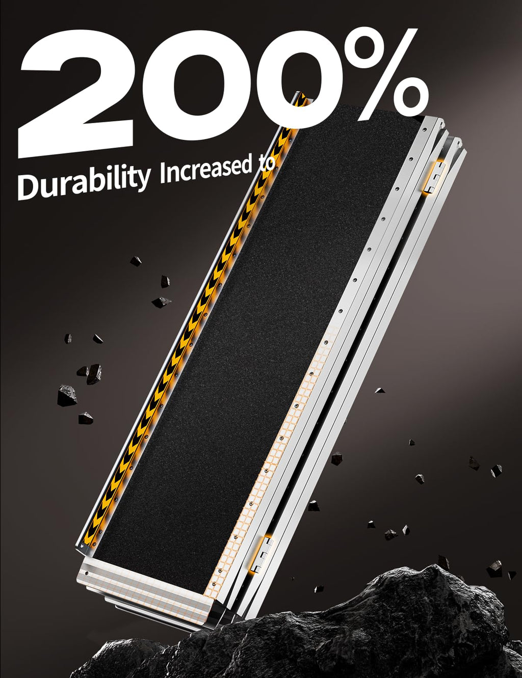 FACHNUO Black Aluminum 3FT Wheelchair Ramp, All-Weather Use, Easy to Clean