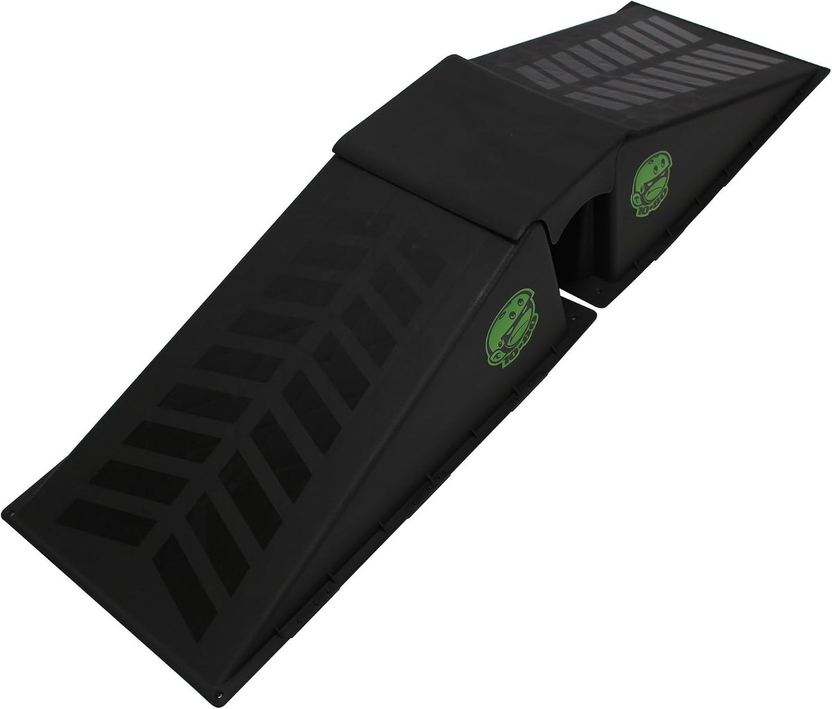 Ten-Eighty Micro Flybox Launch Ramp Set with 2 Connecting Ramps, Portable Skateboard, BMX Bike, Scooter, RC Car, Durable, Lightweight, Non-Slip Rubber Construction for Kids & Teens, Black - 56" Length