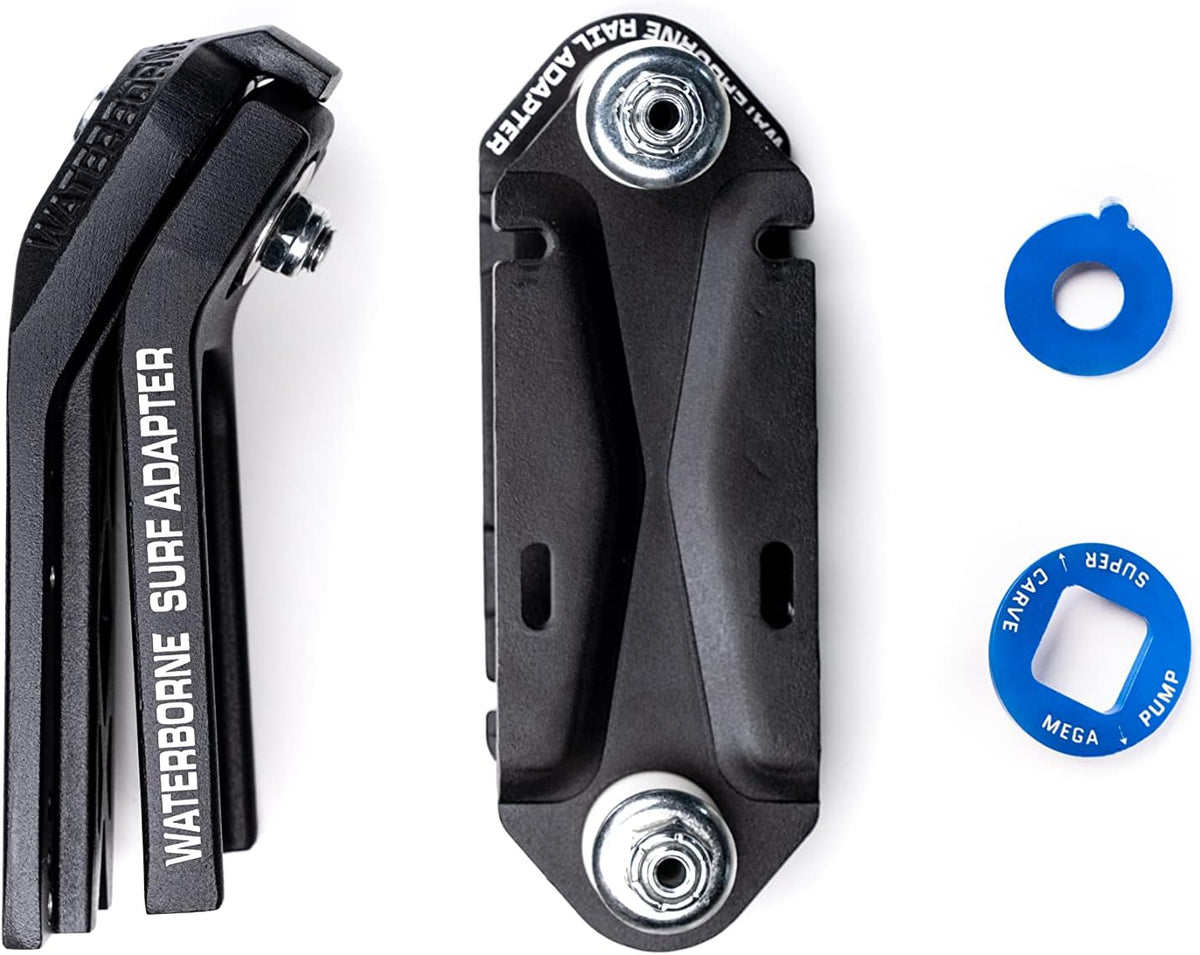 Waterborne Skateboards Surf and Rail Adapter FIN System for 3 Surfskate Trucks Modes - Surf Skate Truck Fits Any Board - Longboard Skateboard Accessories, Surf Skateboard Trucks, Surfskate Skateboard