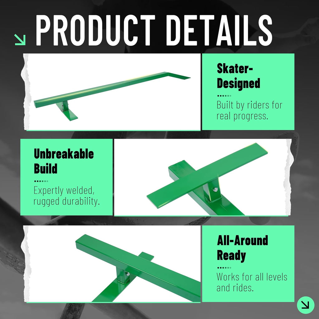 84.9In Skate Grind Rail - Portable Skateboard Rail for Grinding,
