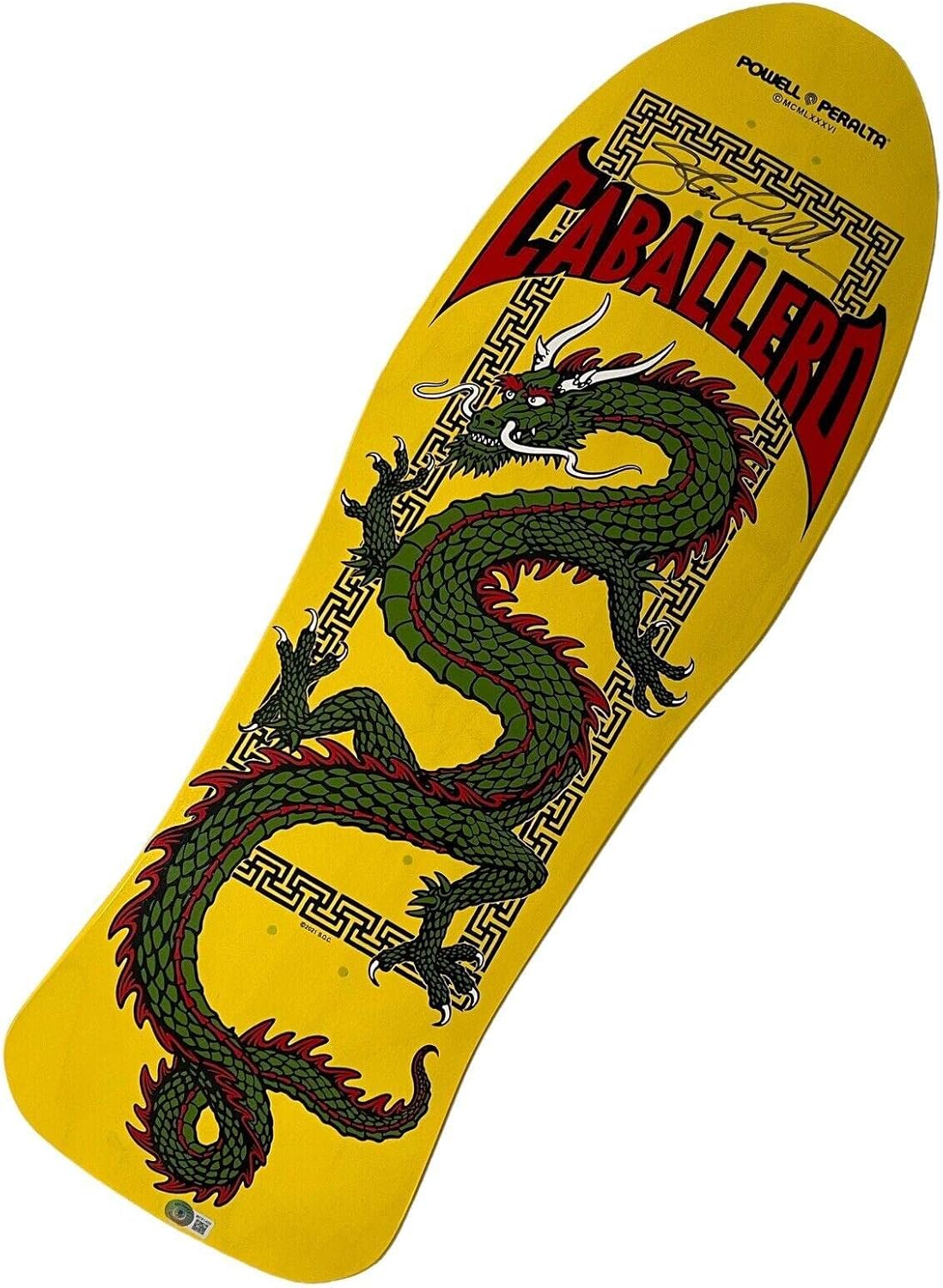 Steve Caballero Signed Powell Peralta Chinese Dragon Skateboard Deck BAS - Autographed Extreme Sports Products