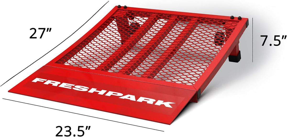 Freshpark Jump Ramp â Portable Bike Launch Ramp for BMX, MTB, RC Cars, StaCyc & Strider â Steel Kicker Ramp â 300 lb Capacity â 27" x 23.5" x 7.5"