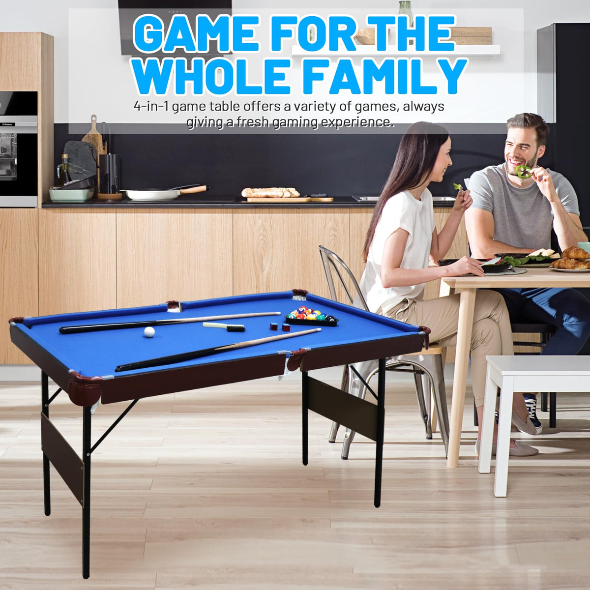 Seydrey 6-Foot Portable Foldable Pool Table with All Accessories â Compact Billiards Table for Home, Game Room, Apartment