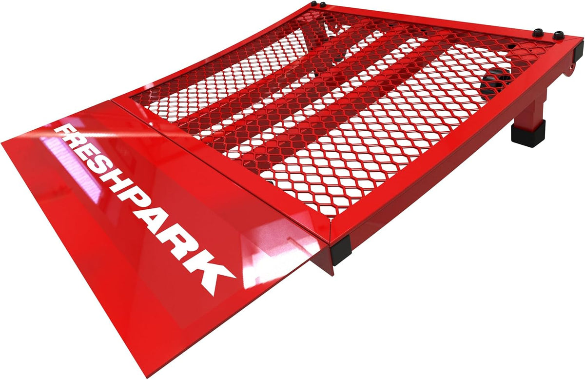 Freshpark Jump Ramp â Portable Bike Launch Ramp for BMX, MTB, RC Cars, StaCyc & Strider â Steel Kicker Ramp â 300 lb Capacity â 27" x 23.5" x 7.5"