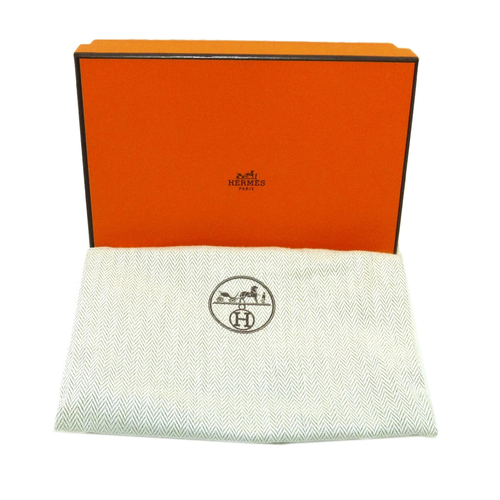 Pre-Owned Authenticated Hermès Constance Compact Wallet Calf Leather Blue Small Wallets Unisex (Good)