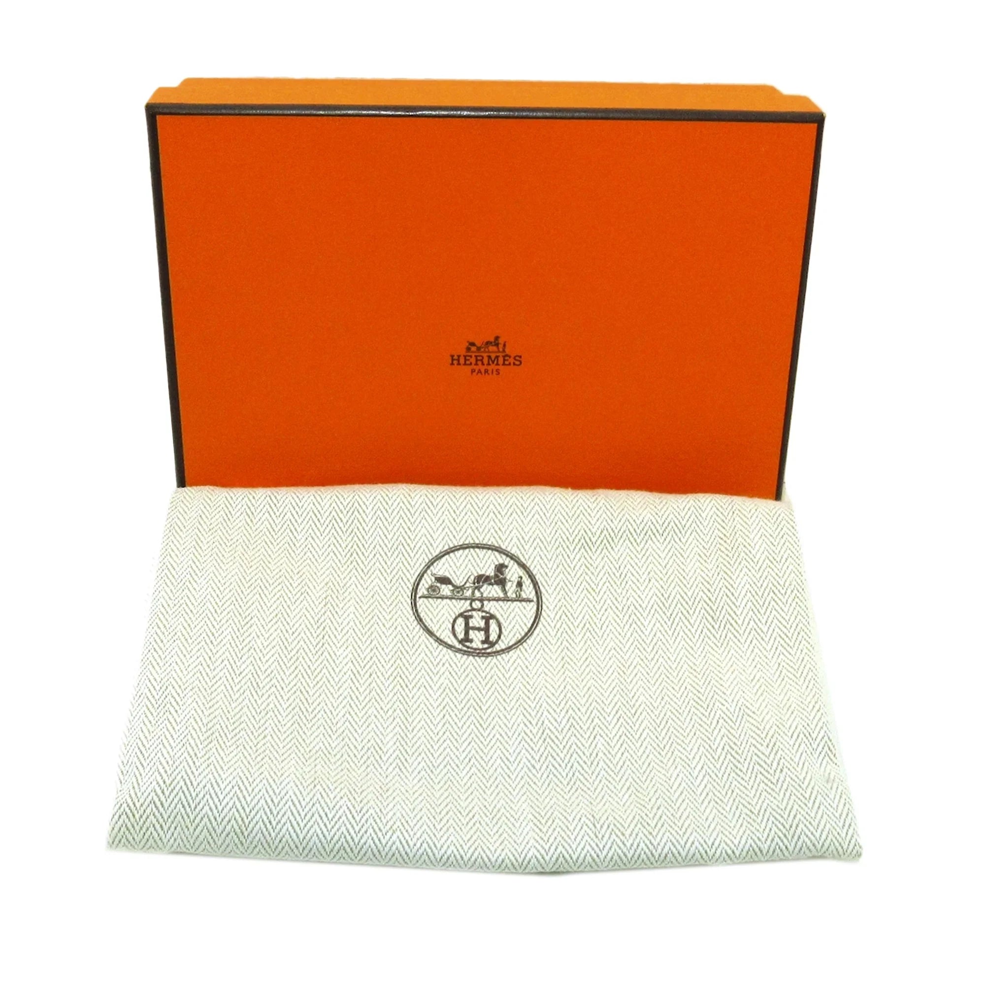 Pre-Owned Authenticated Hermès Constance Compact Wallet Calf Leather Blue Small Wallets Unisex (Good)
