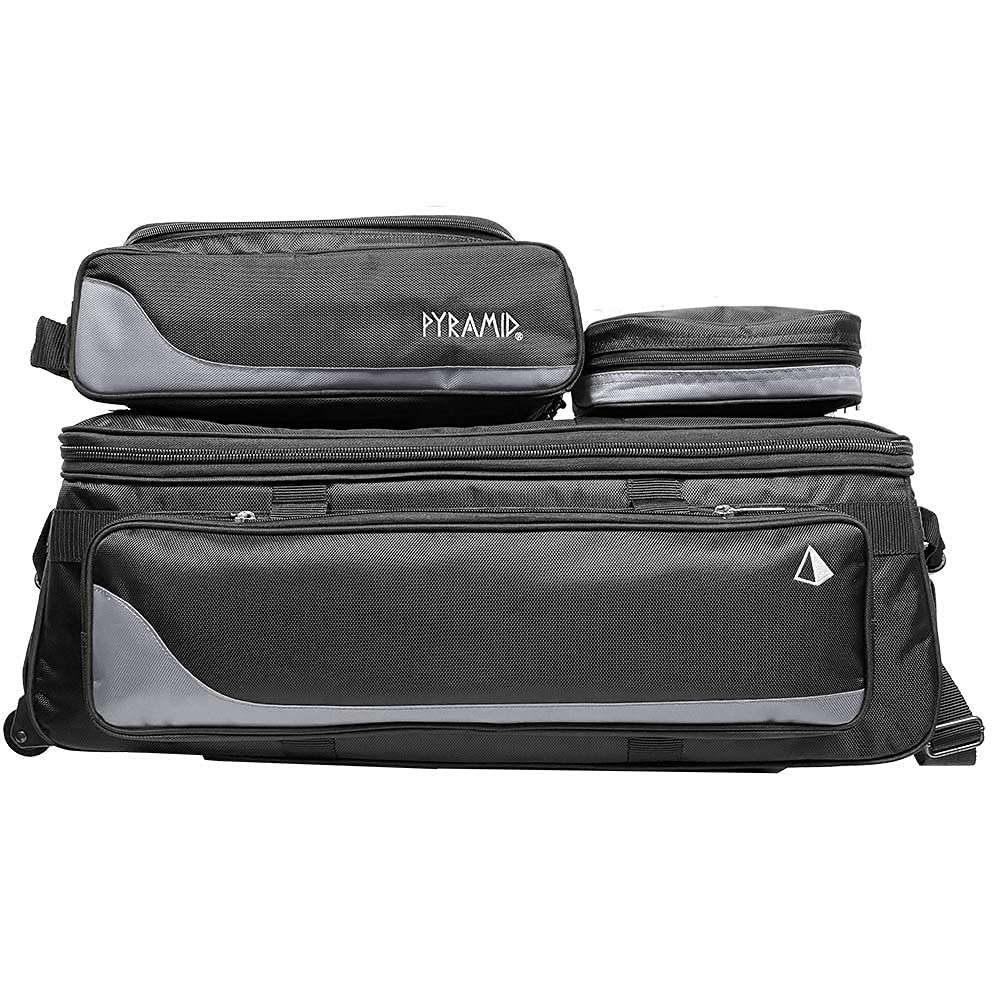 Pyramid Path Triple Tote Roller Plus Bowling Bag with Detachable Shoe Bag (Fits US Mens Size 15), Accessory and Side Pocket, Lightweight Travel Design