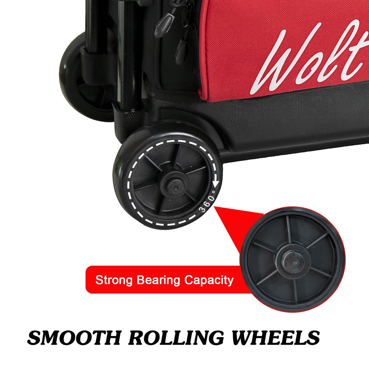 WOLT 3 Ball Bowling Bags with Wheels,Retractable Handle Extends to 38ââ