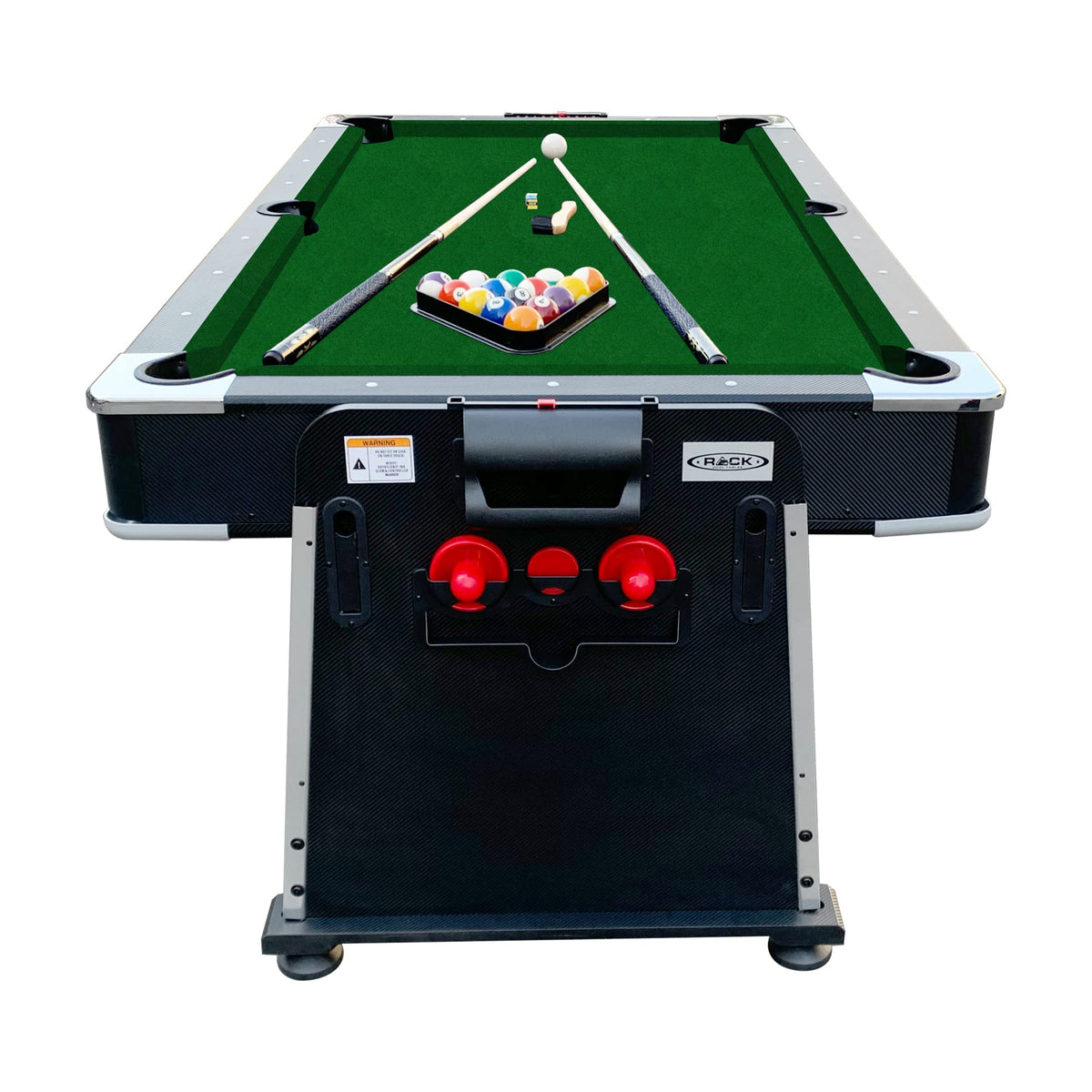 RACK Triad 7-Foot 3-in-1 Multi-Game Swivel Table - Billiards/Pool, Table Tennis & Air Hockey