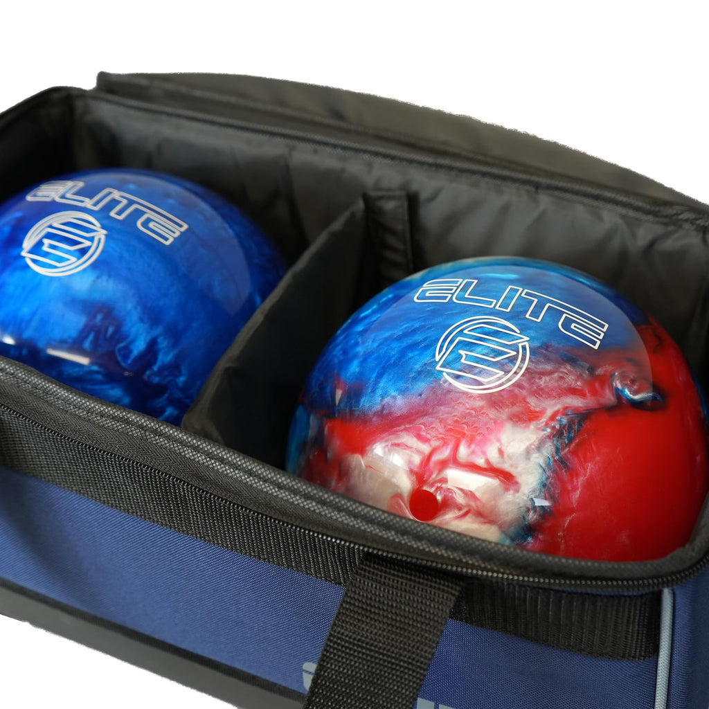ELITE Basic Bowling Bag Double (2) Ball Roller with Rolling Wheels