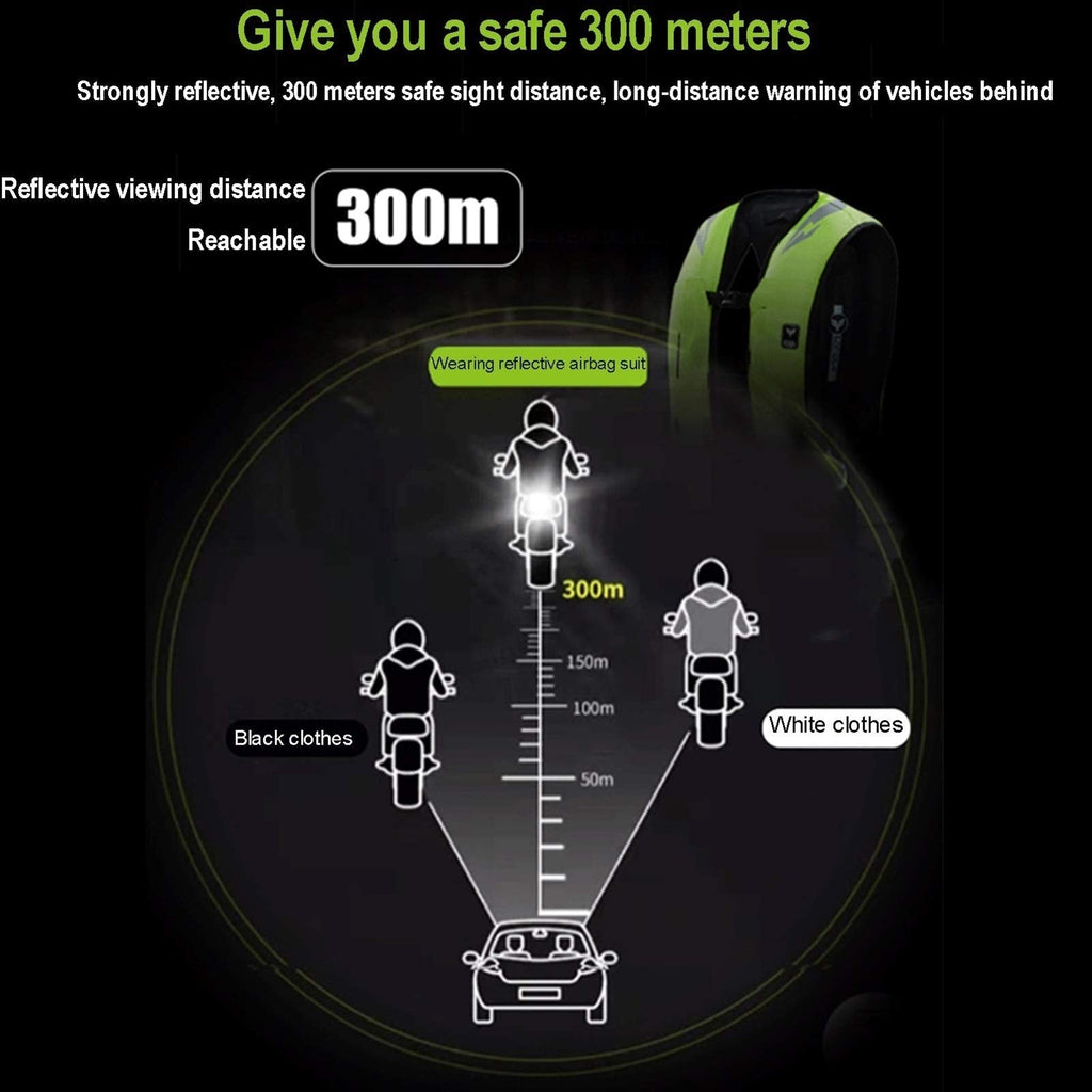 Airbag Suit Anti-Drop Locomotive Airbag Vest Mechanically Trigger The Airbag in 0.1 Seconds with Waterproof ID Pocket Riding Safety Equipment, Suitable for Adult Men and Women