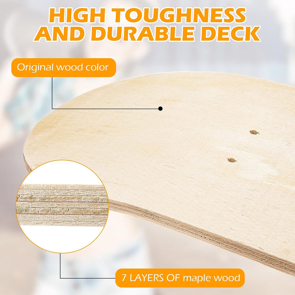 Honoson 12 Pcs Blank Skateboard Decks 32 x 8 Inch Maple Double Tail Deck