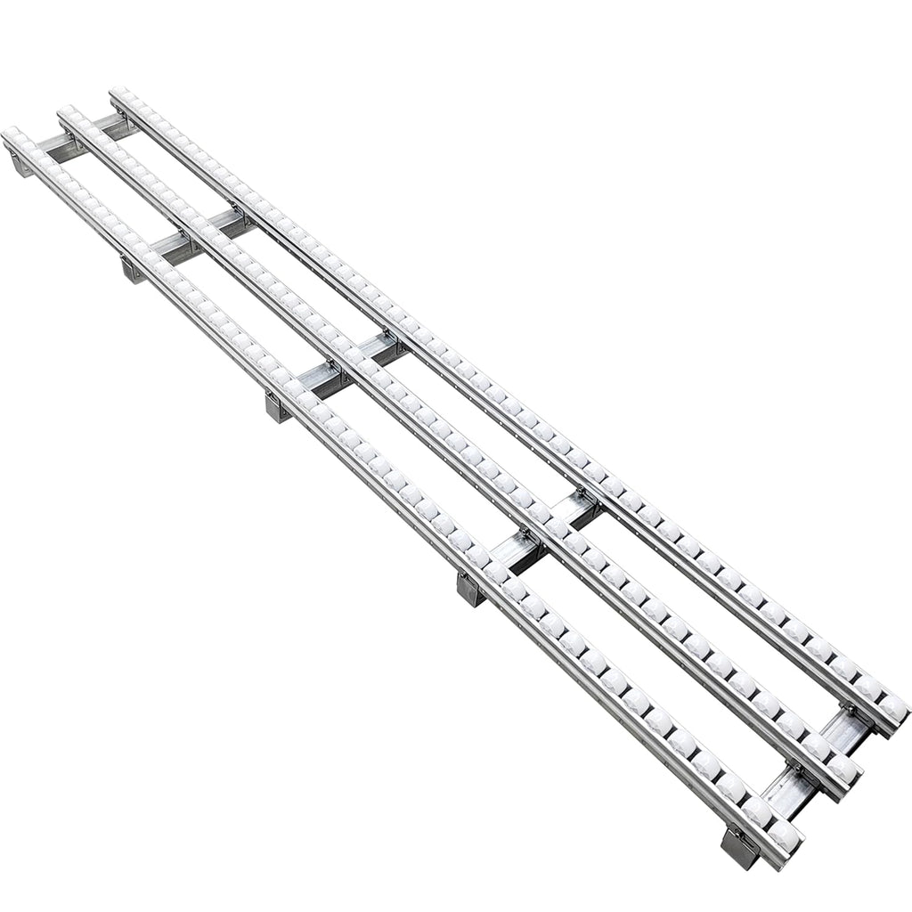 INTSUPERMAI Gravity Roller Conveyor Skate, 30 * 200cm Non-Powered Portable Loading Ramp with 3-Row ABS Plastic Wheels, Heavy-Duty Galvanized Steel Frame Warehouse Unloading Aid