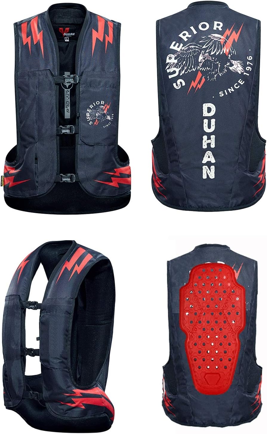 Cycling Airbag Vest Motorcycle Anti-fall Vest Detachable Slow Rebound CE Back Protector With Waterproof Pocket Suitable For Outdoor Motorcycle, Bicycle Riding, Horse Riding And Other Sports