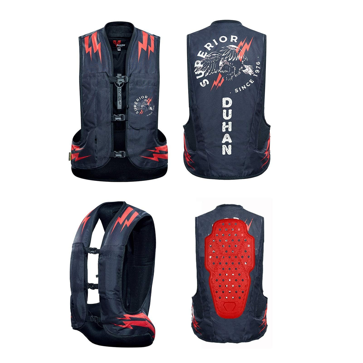 Cycling Airbag Vest Motorcycle Anti-fall Vest Detachable Slow Rebound CE Back Protector With Waterproof Pocket Suitable For Outdoor Motorcycle, Bicycle Riding, Horse Riding And Other Sports