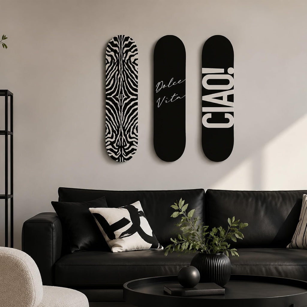 TwoDays Skateboard Wall Decor Set, Dolce Vita Ciao, 3 Decks