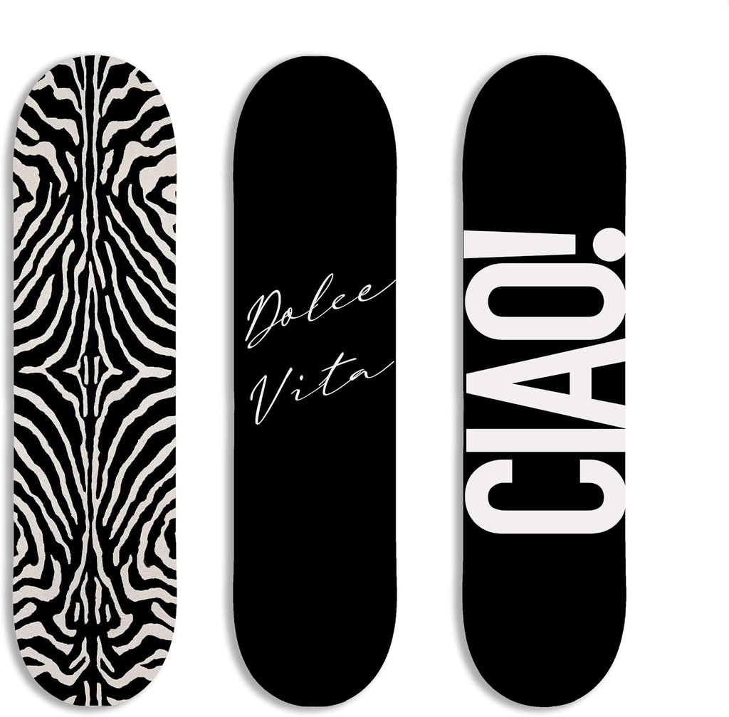 TwoDays Skateboard Wall Decor Set, Dolce Vita Ciao, 3 Decks