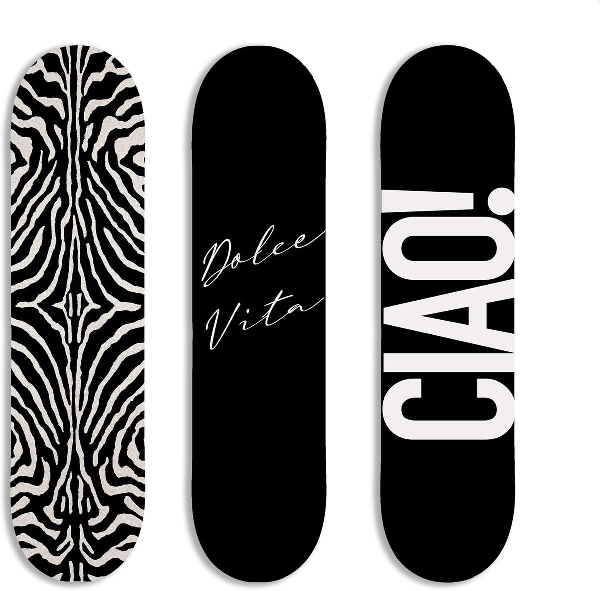 TwoDays Skateboard Wall Decor Set, Dolce Vita Ciao, 3 Decks