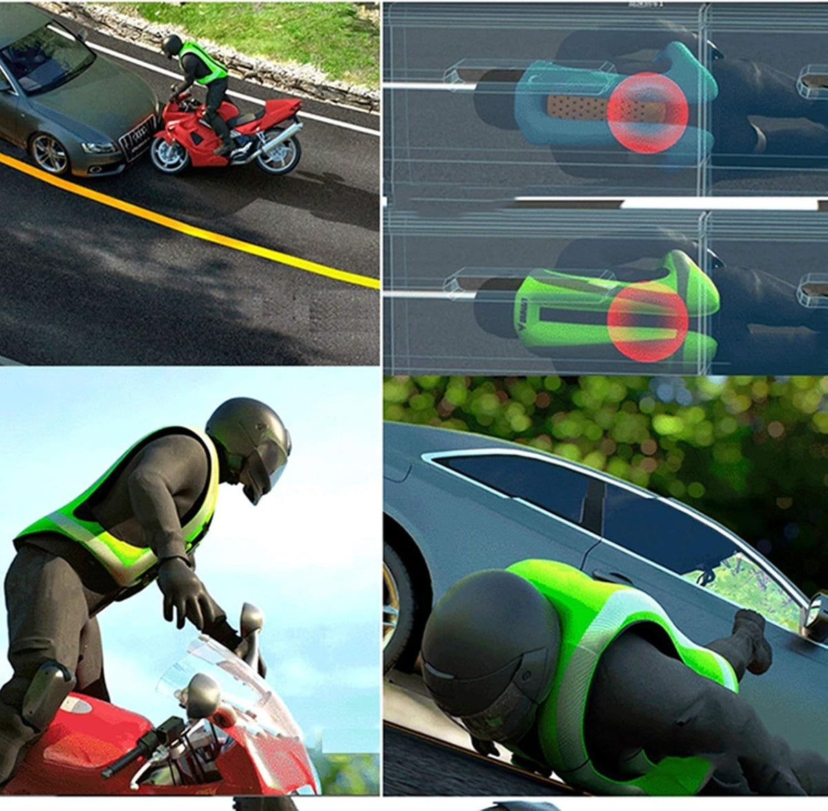 Airbag Vest Cycling Jersey Compressed Gas Fall Protection Suit Mechanical Trigger Multi-directional Airbag Trigger In 0.1 Second Reflective Surface At The Front And Back Suitable For Riding, Riding