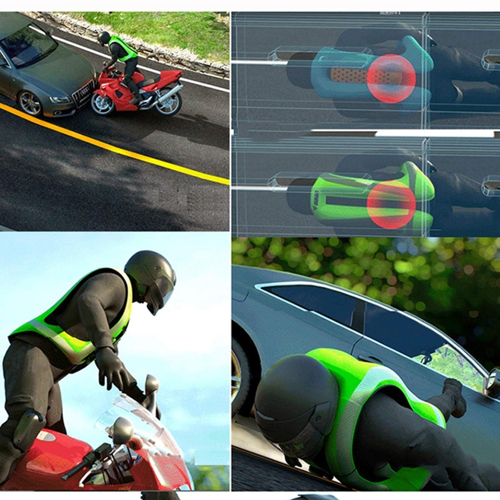 Airbag Vest Cycling Jersey Compressed Gas Fall Protection Suit Mechanical Trigger Multi-directional Airbag Trigger In 0.1 Second Reflective Surface At The Front And Back Suitable For Riding, Riding