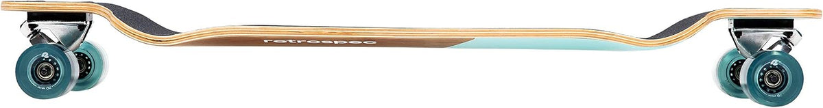 Retrospec Tidal Drop Down Longboard - 41" Extra Wide Stable Deck, 9-Ply Canadian Maple, ABEC-9 Bearings, 85A PU Wheels, Reverse Kingpin Trucks for Cruising & Downhill