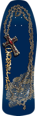Powell Peralta Ray Underhill Cross Reissue Skateboard Deck, Navy/Gold Foil, 9.9" x 31.03"