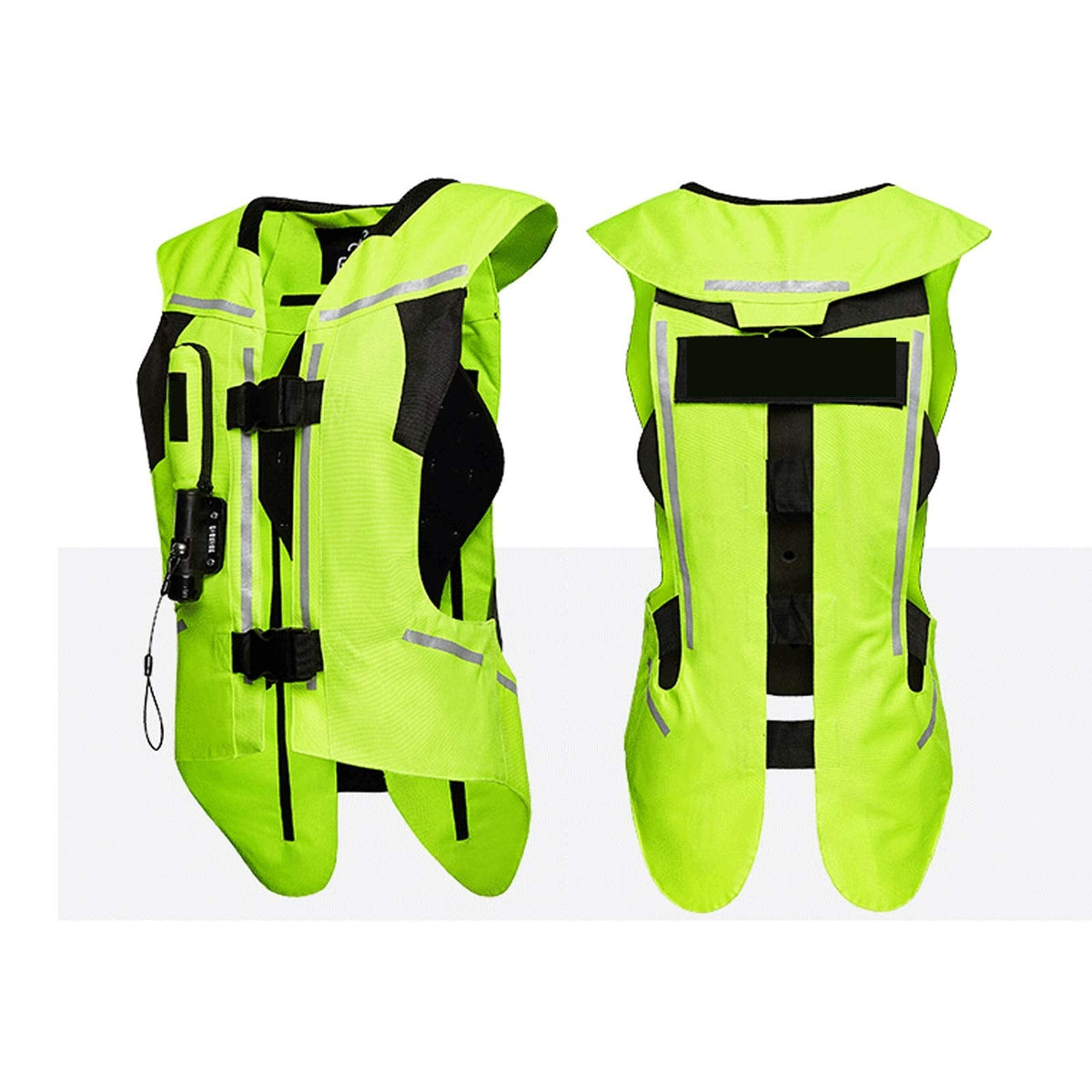 Reflective Motorcycle Airbag Vest Riding Airbag Vest Mechanical Trigger System Airbag Replaceable Gas Cylinders, Suitable for Outdoor Motorcycle Riding and Horse Riding