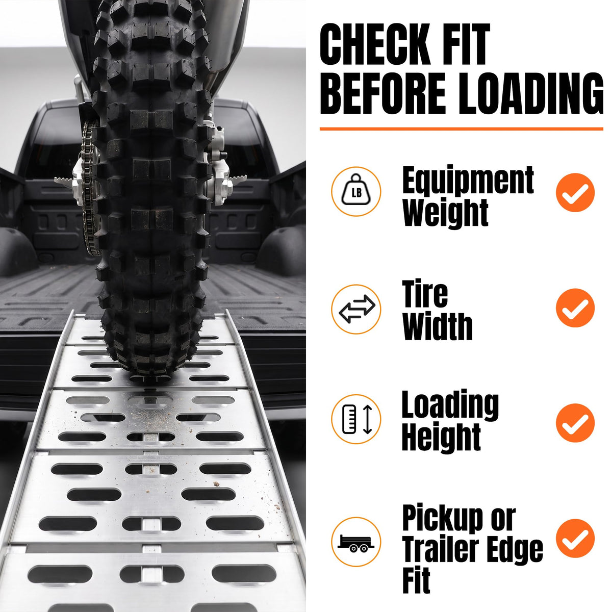 Loading Ramps for Pickup Trucks, 7.5 ft Aluminum ATV Ramps, 2 Pack