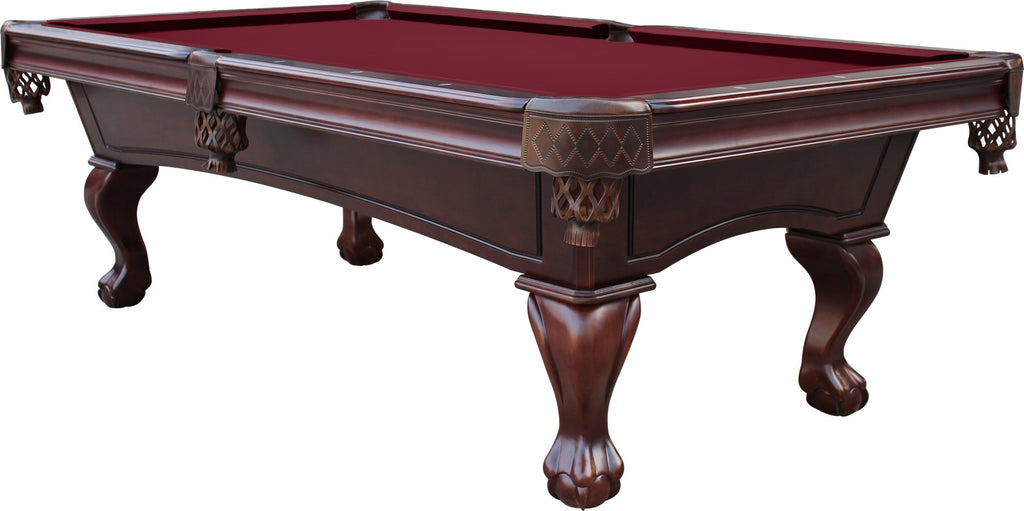 Playcraft Charles River 8' Slate Pool Table w/Leather Drop Pockets - Billiard Table with Solid Hardwood & 3pc Slate System - Perfect for Game Room, Office or Dens - 25 Cloth Colors