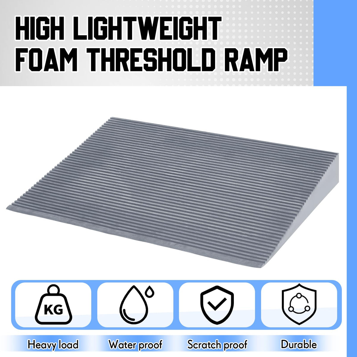 EVA Foam Threshold Ramp for Wheelchair, Black, 36" L X 28" w X 5" h
