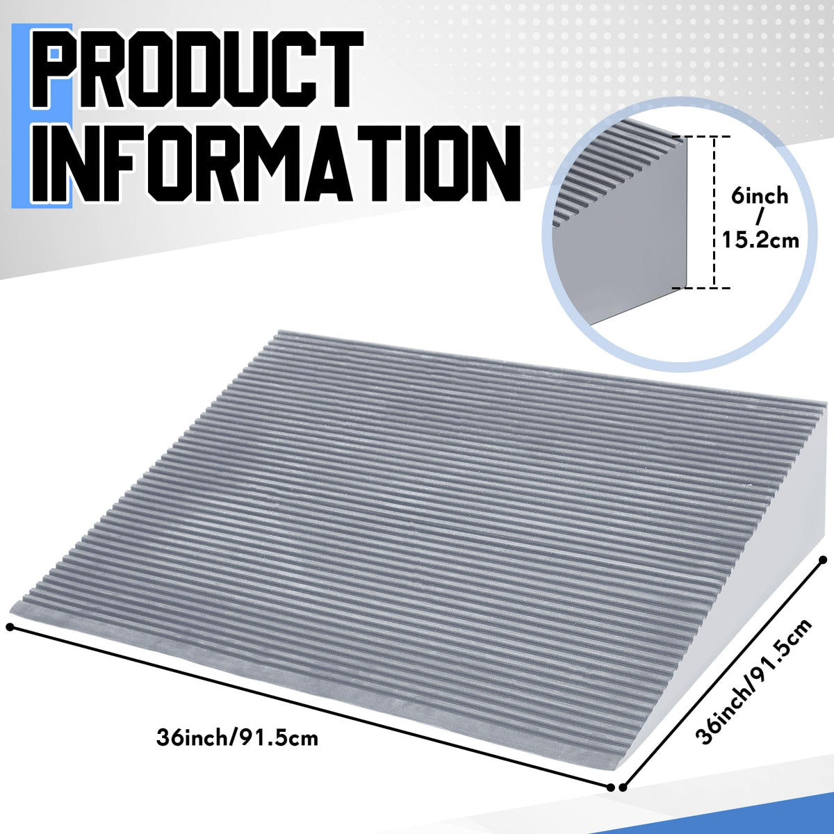 EVA Foam Threshold Ramp for Wheelchair, Black, 36" L X 28" w X 5" h