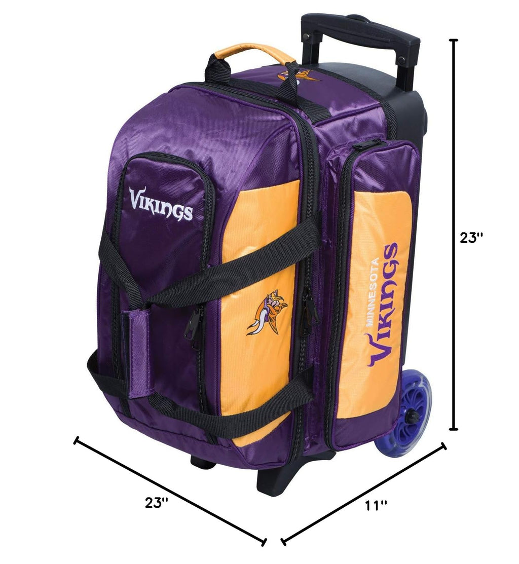 NFL Two Ball Bowling Roller Bag with Ball, Shoe and Accessory Pockets